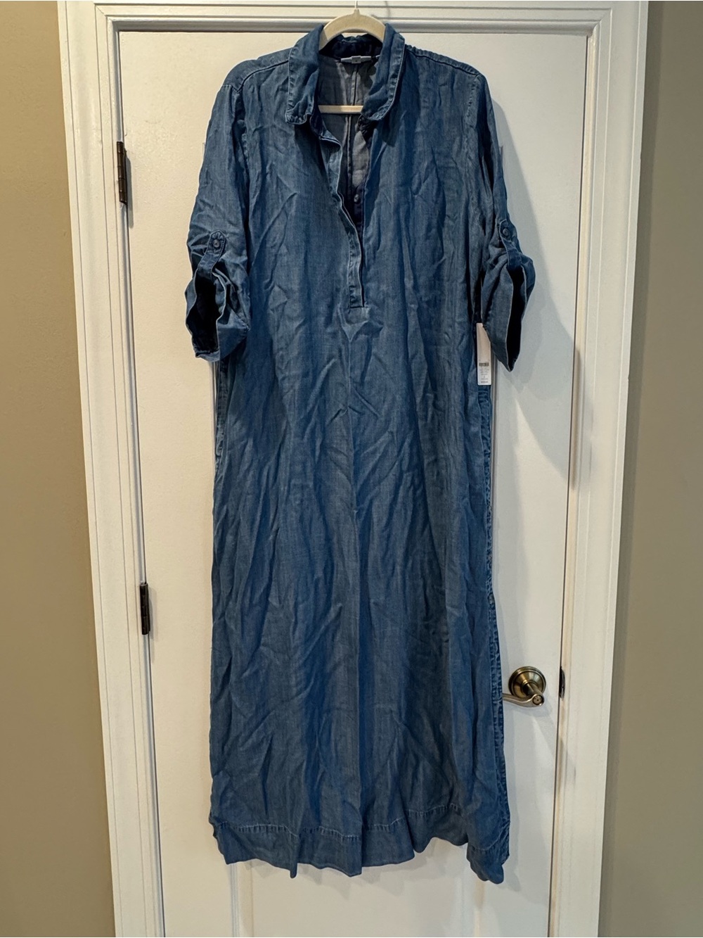 Women's Chambray Shirt Dress - Blue - Chicos Size 3